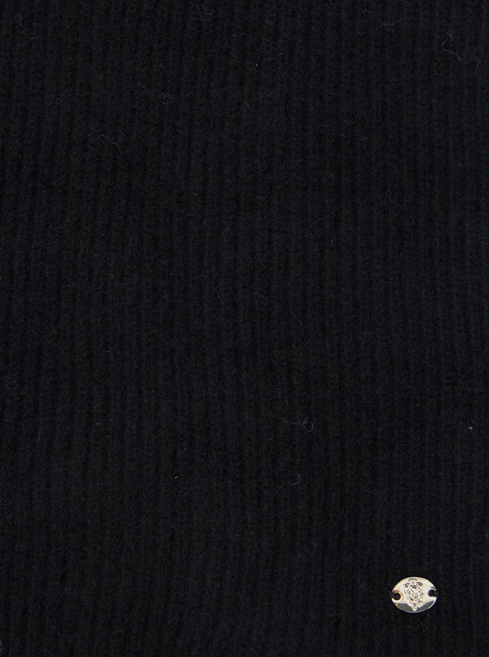 Reese Black Scarf with Logo Detail on the Front in Cashmere Woman Scarfs And Foulards