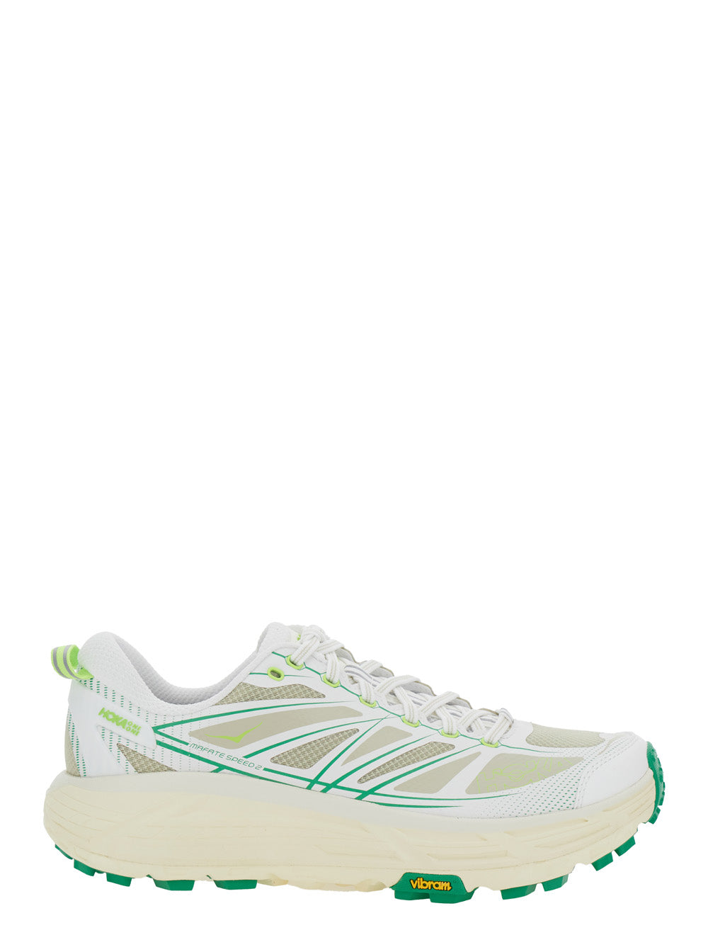 Mafate Speed 2 White Low Top Sneakers with Logo Patch on the Tongue and Contrasting Pull-Tab at Heel in Tech Fabric Unisex Synthetic Textile