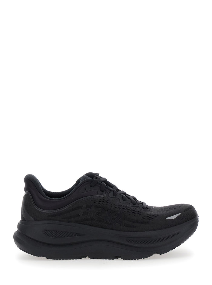 Bondi 9 Black Low Top Sneakers With Maxi Logo Lettering On The Side Tech Fabric Unisex Textile Synthetic
