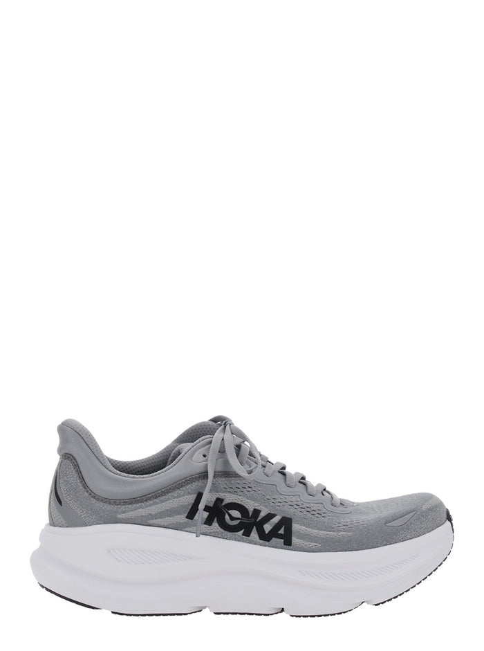 Bondi 9 Grey Low Top Sneakers with Maxi Logo Lettering on the Side in Tech Fabric Unisex Textile Synthetic
