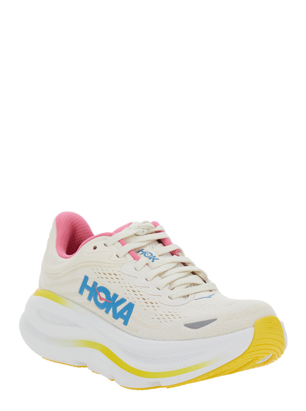 Bondi 9 White Low Top Sneakers With Maxi Logo Lettering On The Side Tech Fabric Unisex Textile Synthetic