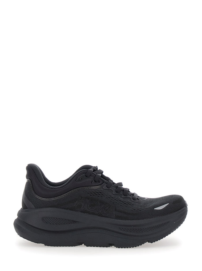 Bondi 9 Black Low Top Sneakers With Maxi Logo Lettering On The Side Tech Fabric Unisex Textile Synthetic