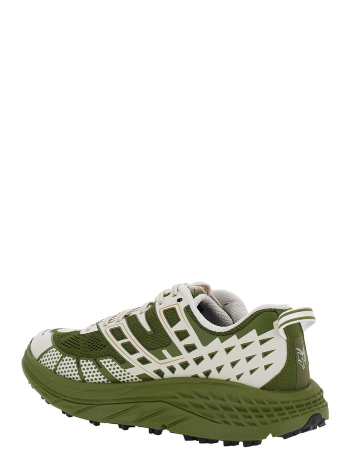 Speedgoat Green Low Top Sneakers With Geometric Motif Tech Fabric Unisex