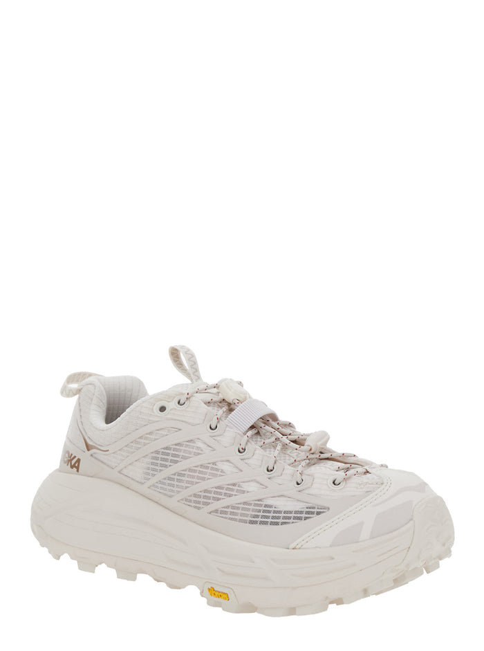 Mafate White Sneakers With Insert Design And Drawstring Closure Synthetic Fiber Unisex