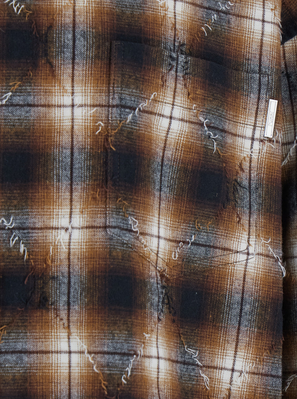 Multicolor Shirt with Classic Collar and All-Over Check Motif in Cotton Man Blouses