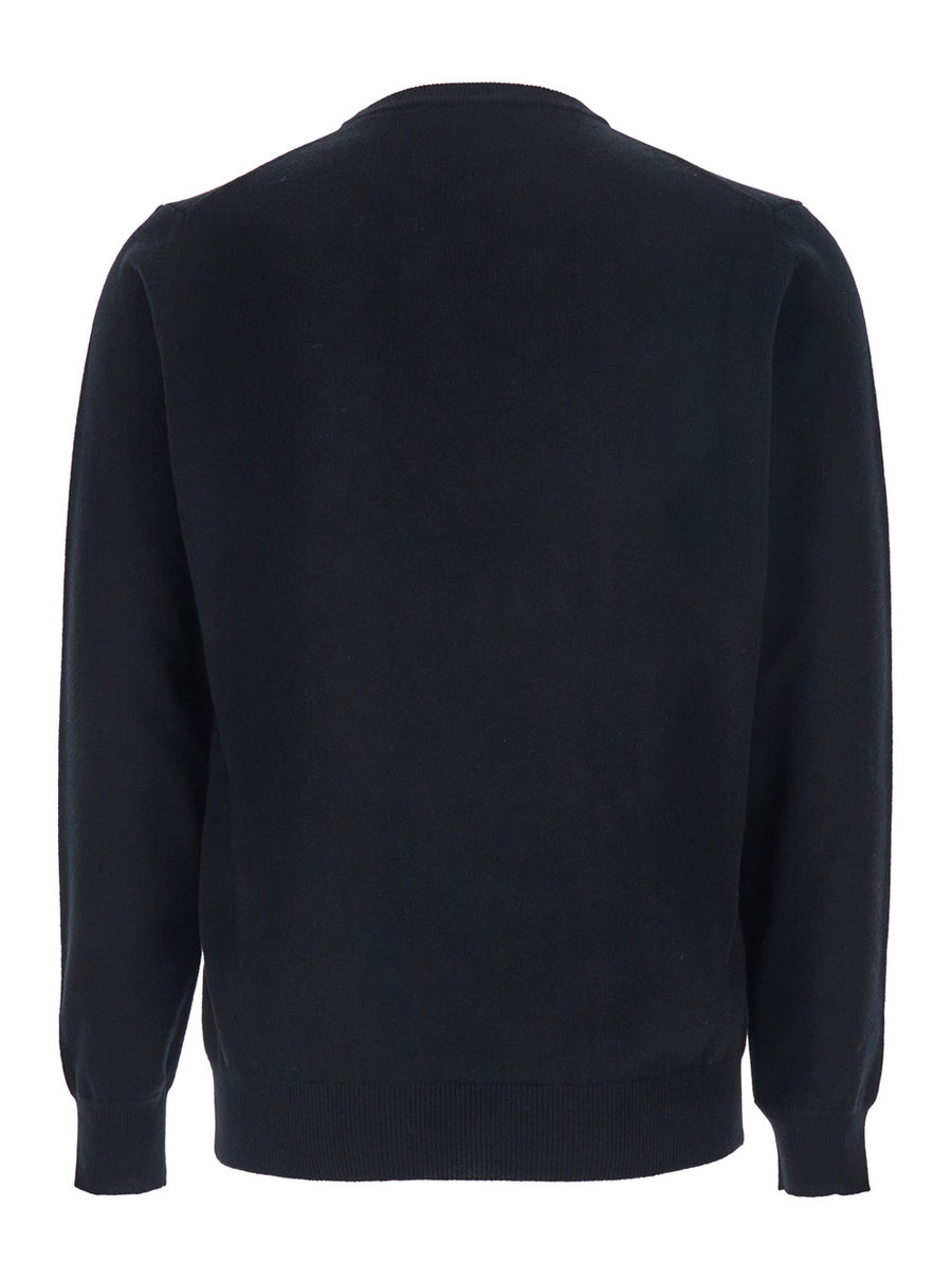 Black Cashmere Crewneck Sweater Tops