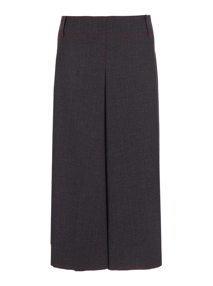 Blue Skirt With Contrasting Stitching And Concealed Closure Fabric Woman Blu