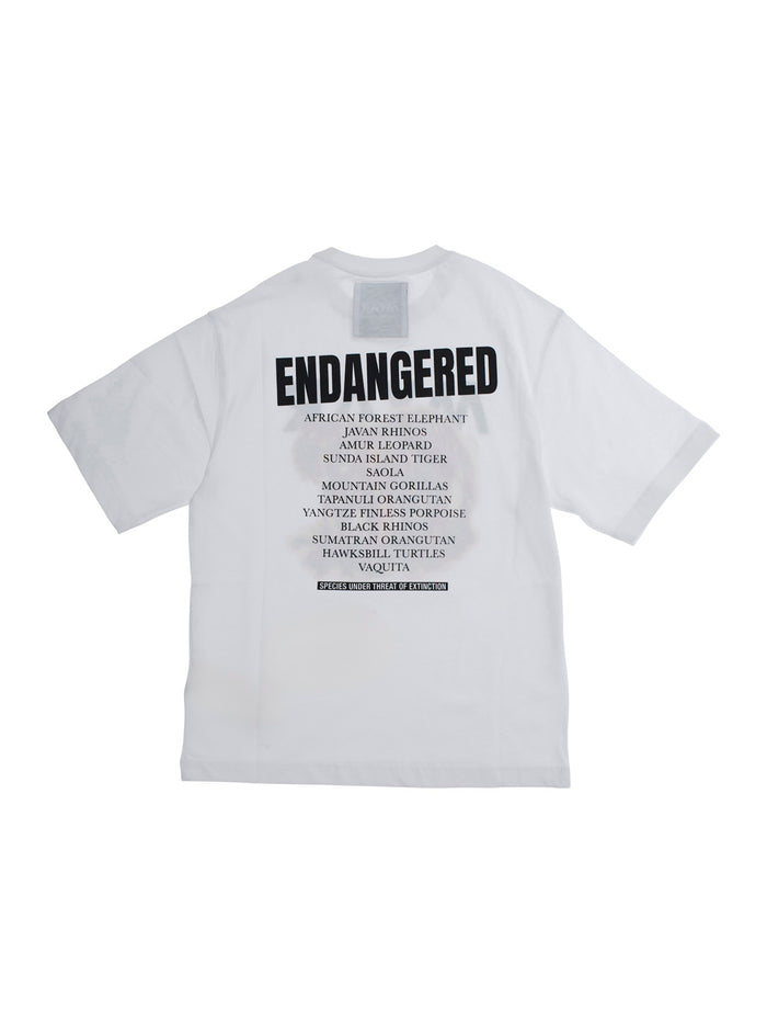 White Crewneck T-Shirt With Maxi Print On Front And Rear Cotton Boy Tshirts Polo Shirts