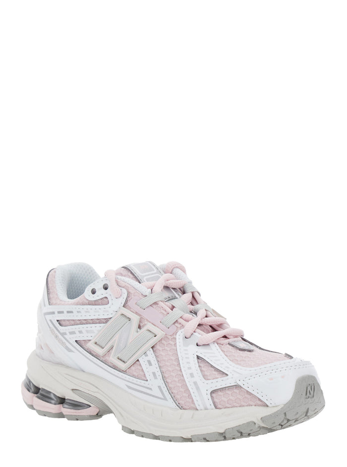 1906R Pink Low Top Sneakers with Logo Detail in Mix of Techno Fabrics Girl Synthetic Fabric