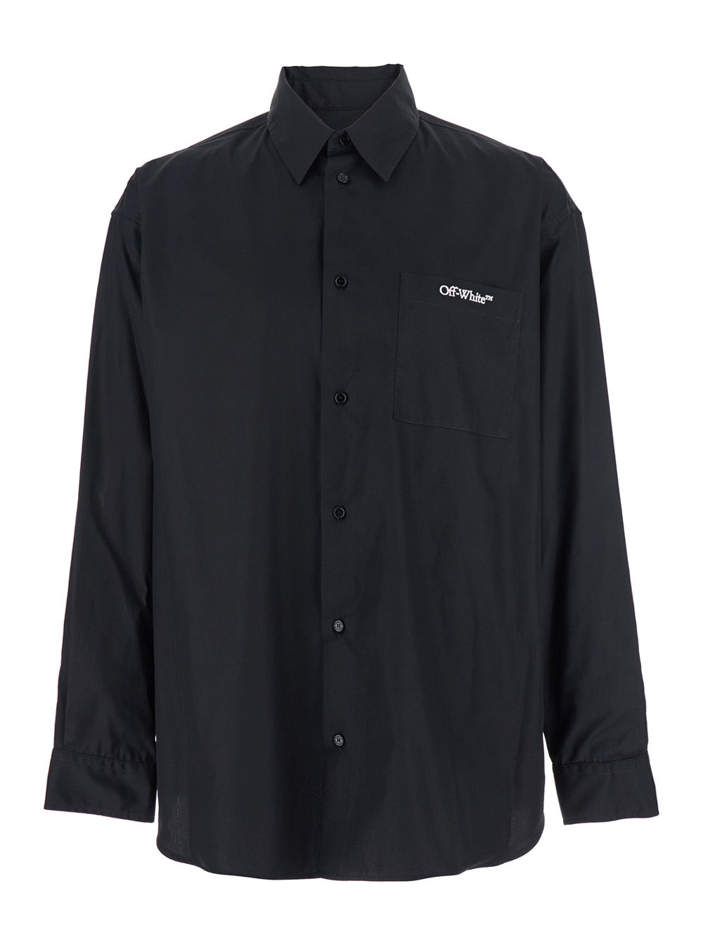 Brush Arrow Black Shirt with Logo Lettering on the Front and Maxi Print Rear in Cotton Blend Woman Blouses