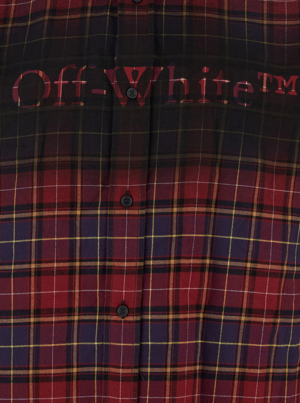 Bordeaux Shirt with Maxi Logo Lettering on the Front and All-Over Check Motif in Wool Man Blouses