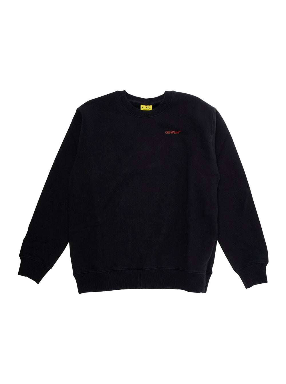Black Crewneck Sweatshirt with Logo Lettering on the Front and Arrow Print Rear in Cotton Boy Sweatshirts
