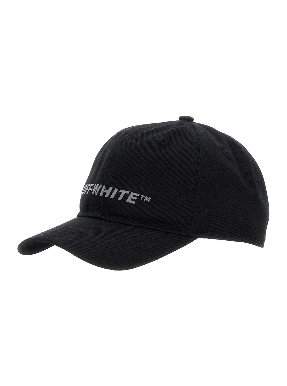 Black Baseball Cap with Logo Lettering on the Front in Cotton Boy Fabric Hats And Gloves