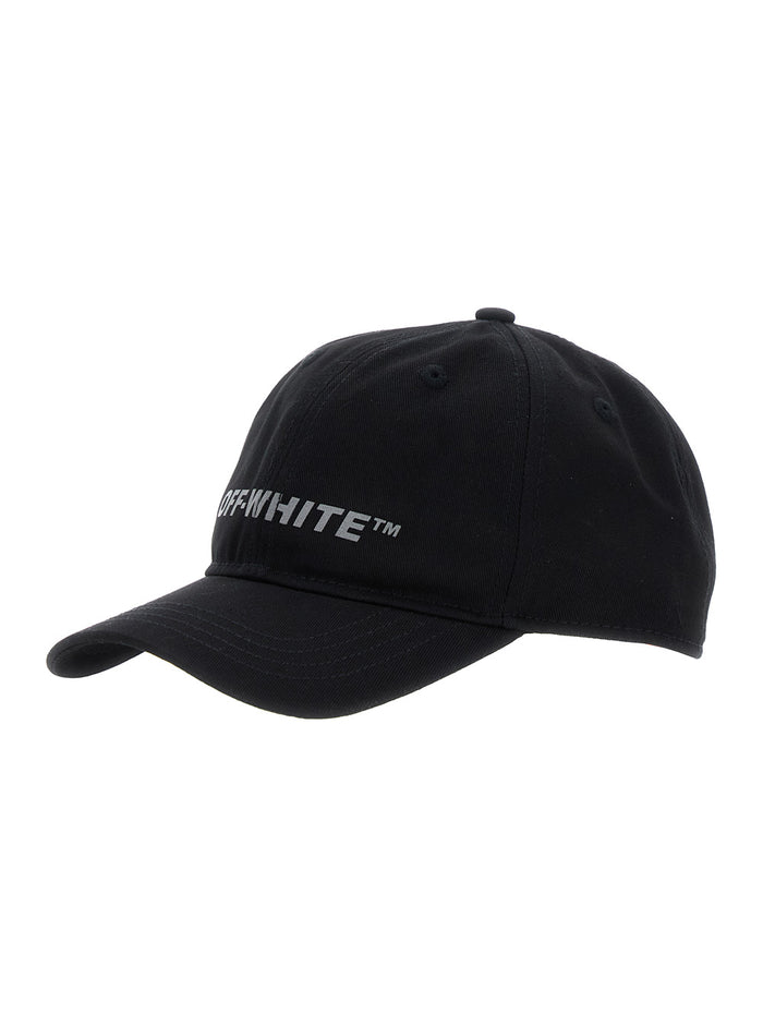 Black Baseball Cap with Logo Lettering on the Front in Cotton Boy Fabric Hats And Gloves