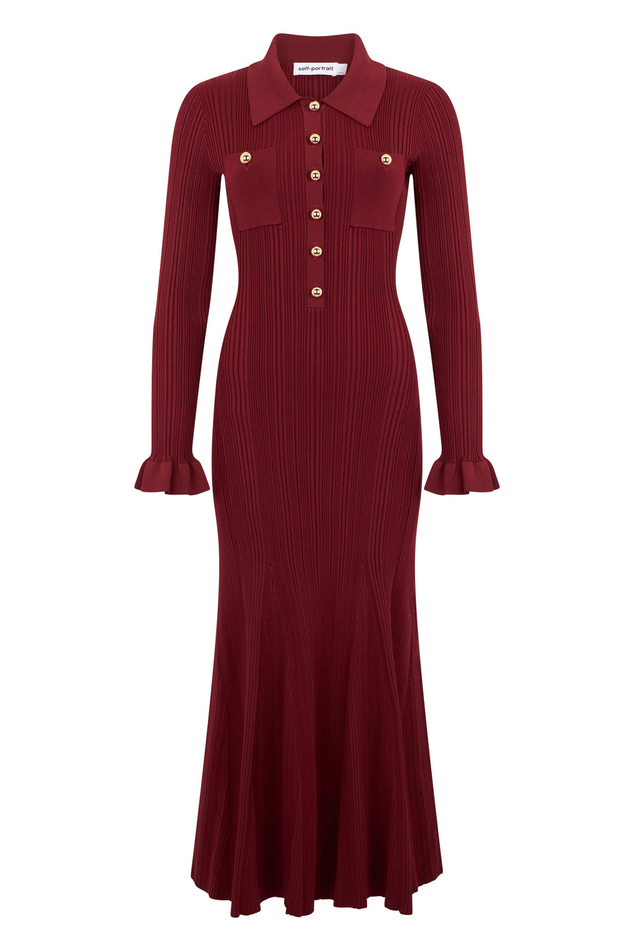 Long Dress Burgundy Viscose