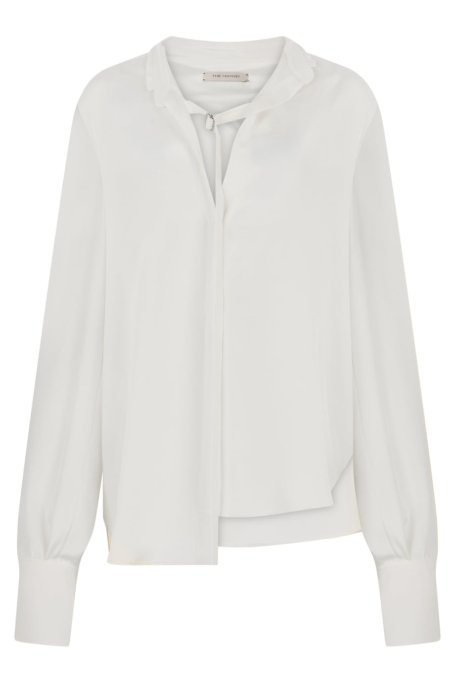 Silk Long-Sleeve Shirt White