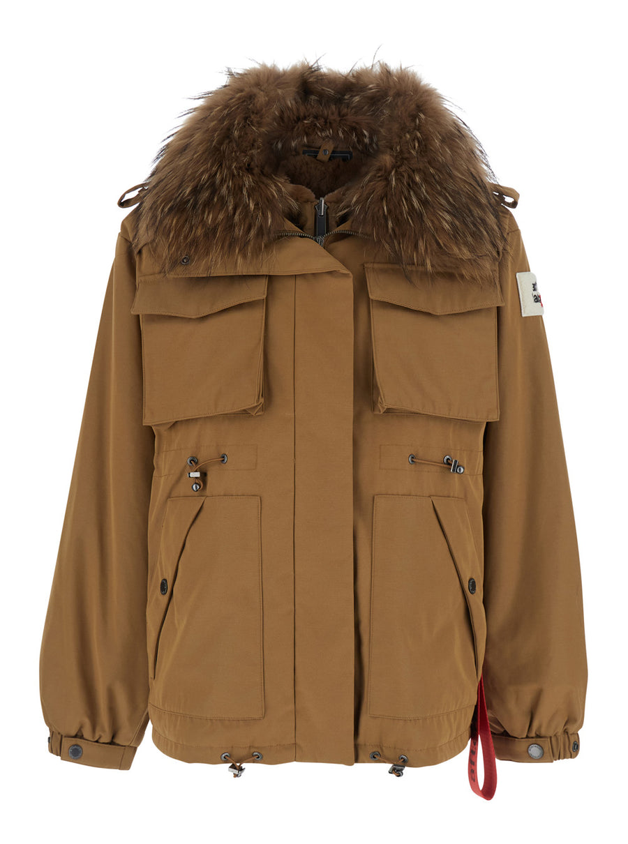Short Parka Ushuaia Beige Polyester Coat