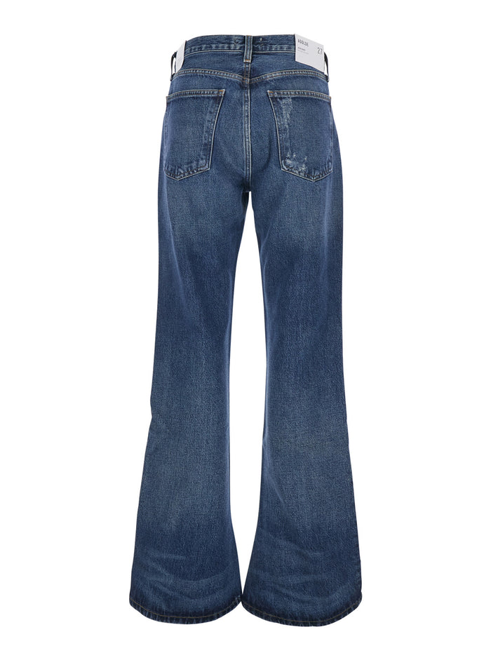 Kick Boot Stencil With Cotton Blue Women Blu Jean