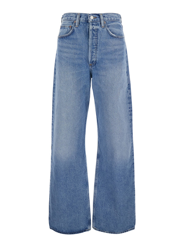 Loose Jeans Light Blue Cotton