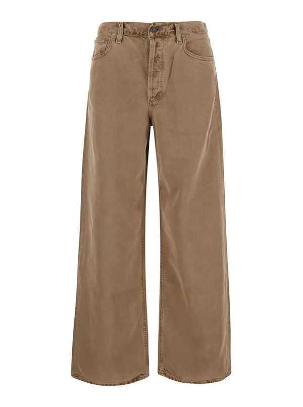 Jeans Low Slung Baggy Brown Lyocell