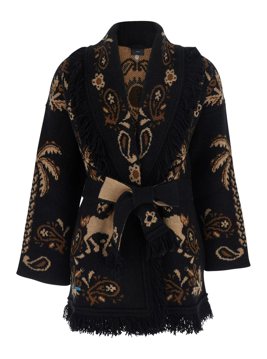 Scarf Cardigan Island Roots Beige Technical Fabric Tops