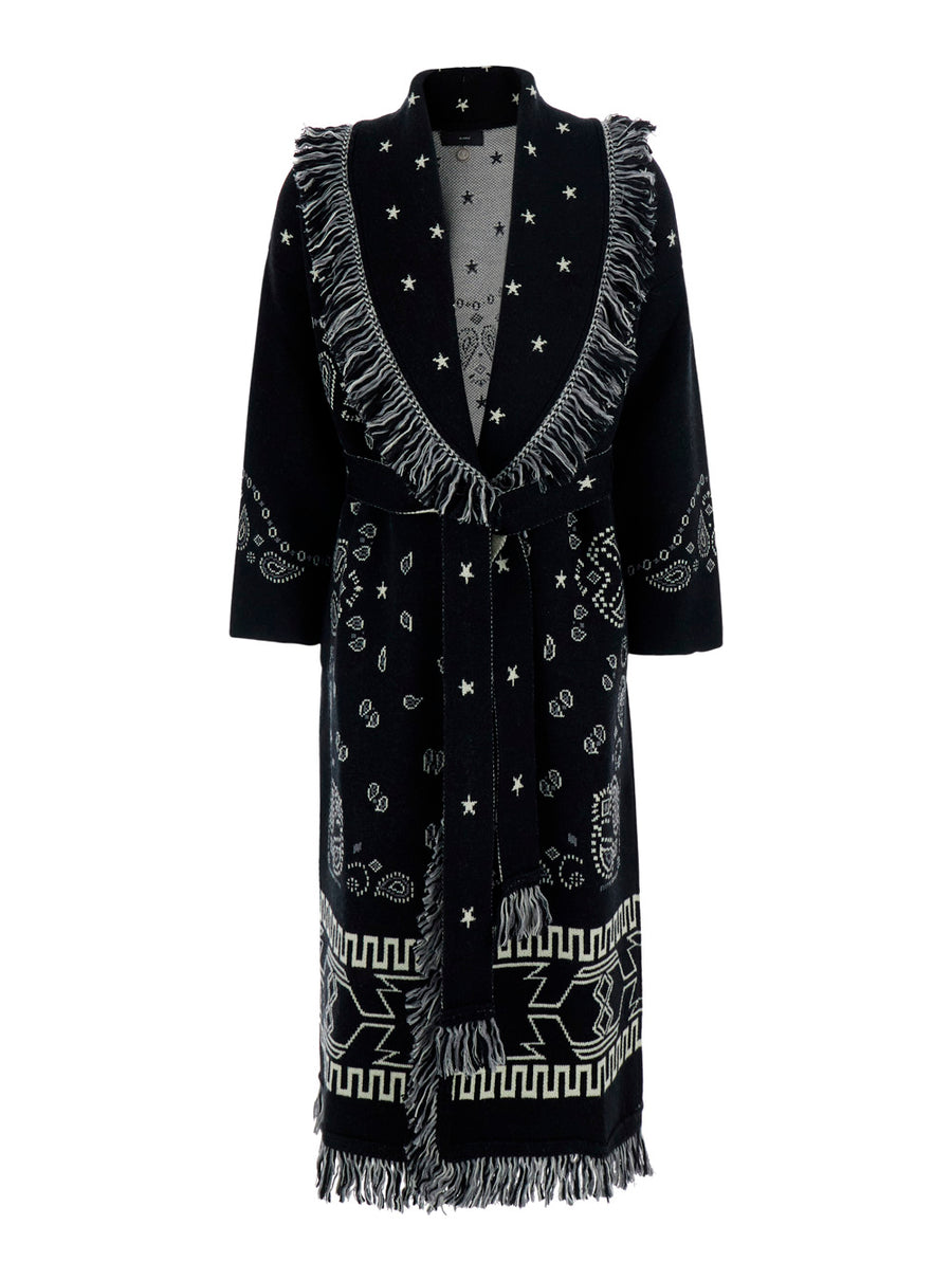 Coat Bandana Jacquard Black Tops
