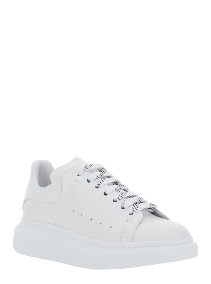 Low Top Sneaker Alexander Mcqueen With Logo Lettering On Tongue And Heel White Leather For Men Calf