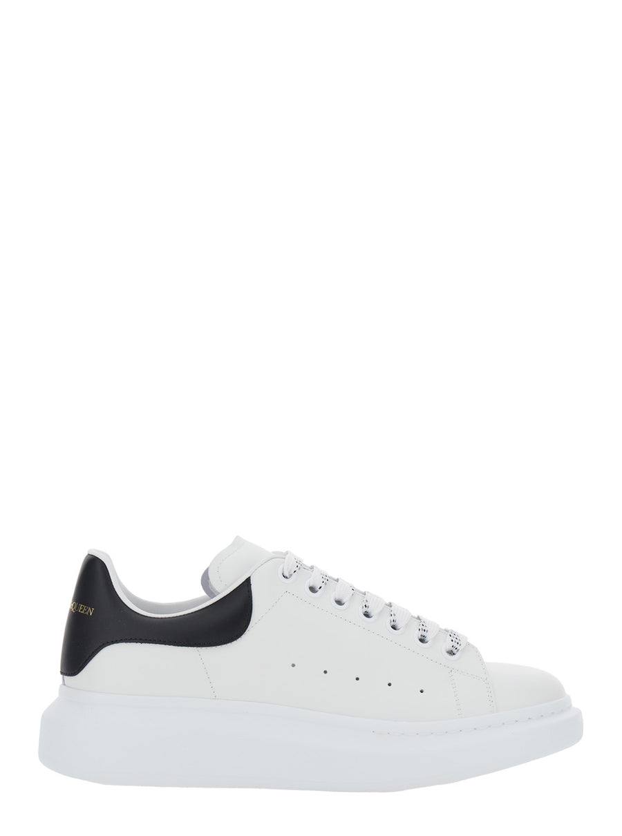 Low Top Sneakers White-Black Leather Calf Trainers