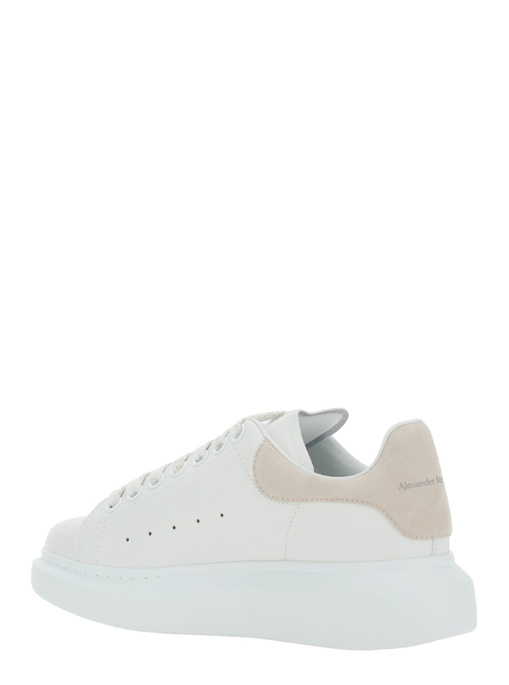 White Leather Low Top Sneakers With Contrast Heel And Logo Lettering For Women Calf