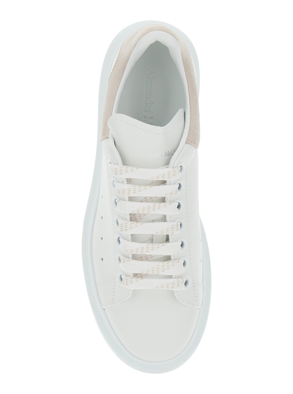 White Leather Low Top Sneakers With Contrast Heel And Logo Lettering For Women Calf