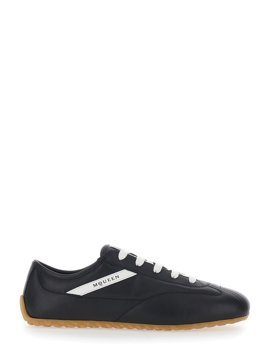 Low-Top Leather Sneakers Black Trainers