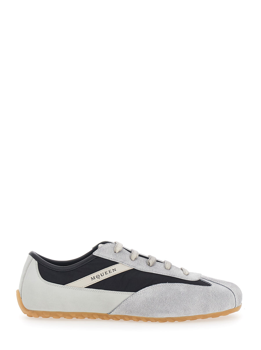Low Top Sneakers Boxe Grey Suede Calf Leather Trainers