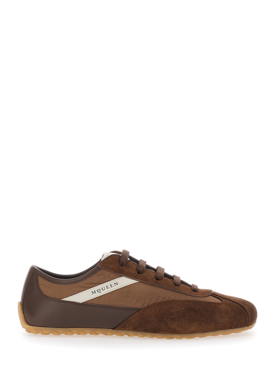 Low Top Sneakers Boxe Brown Suede Calf Leather Trainers