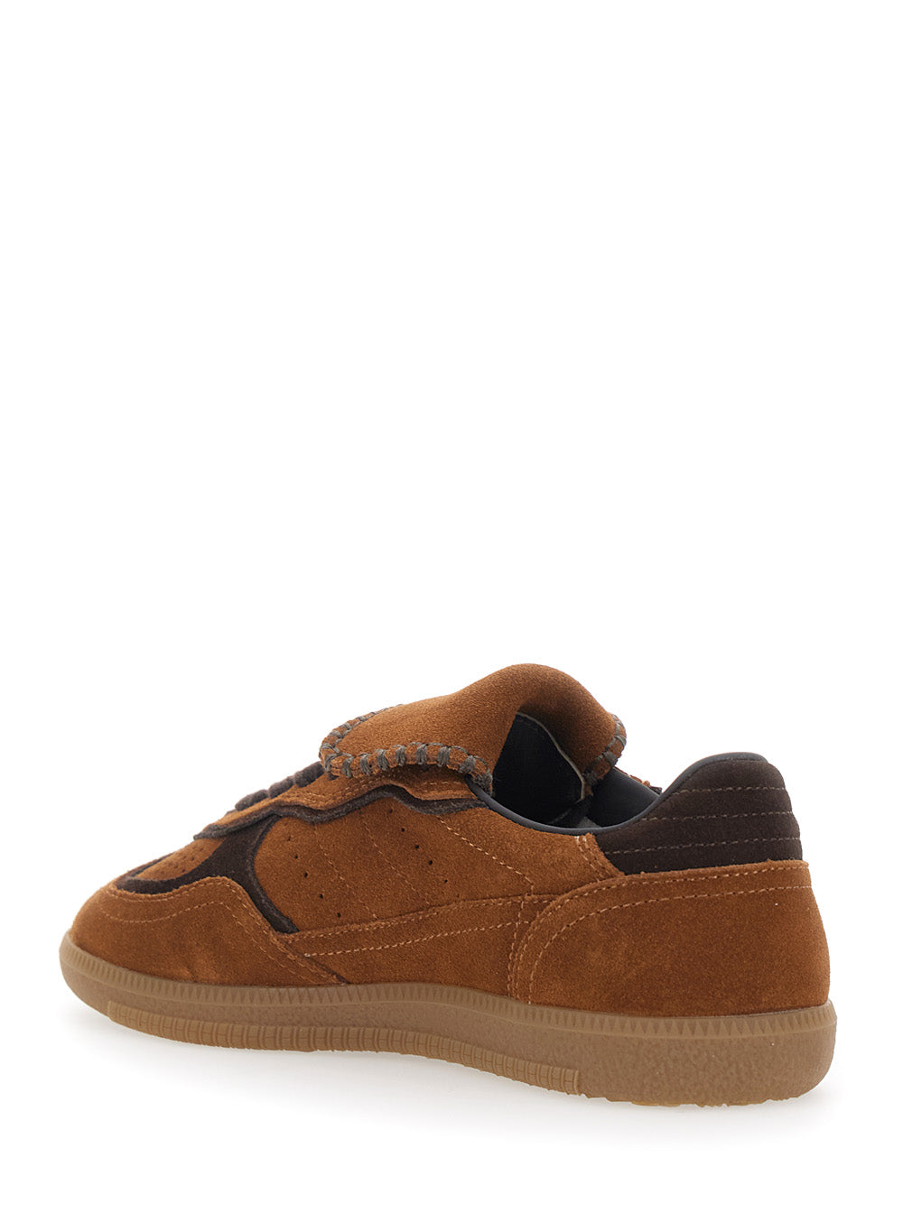 Brown Low Top Sneakers With Logo Lettering On The Side Suede For Men