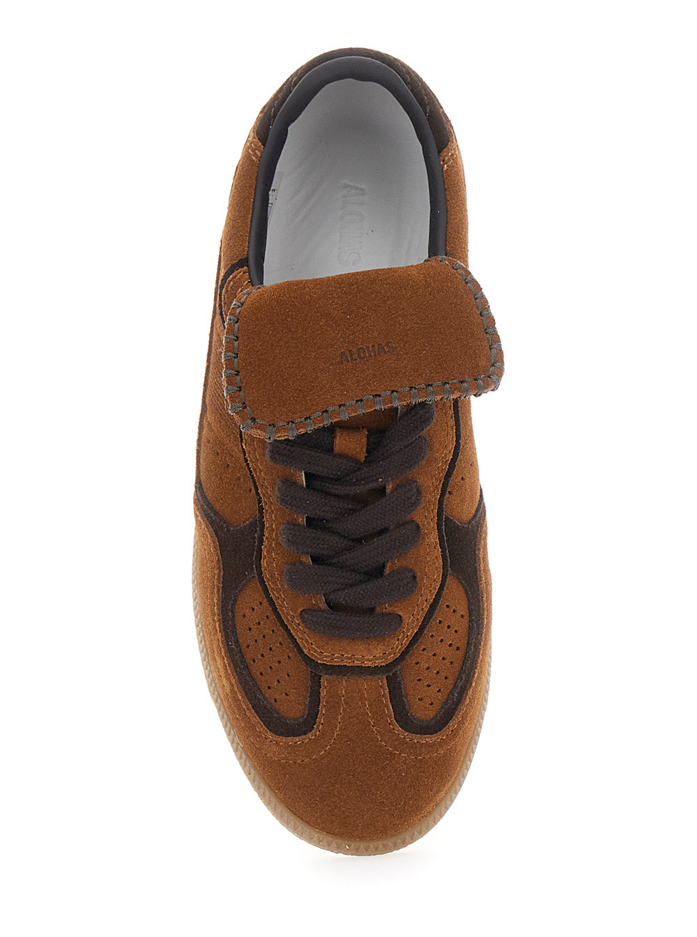 Brown Low Top Sneakers With Logo Lettering On The Side Suede For Men