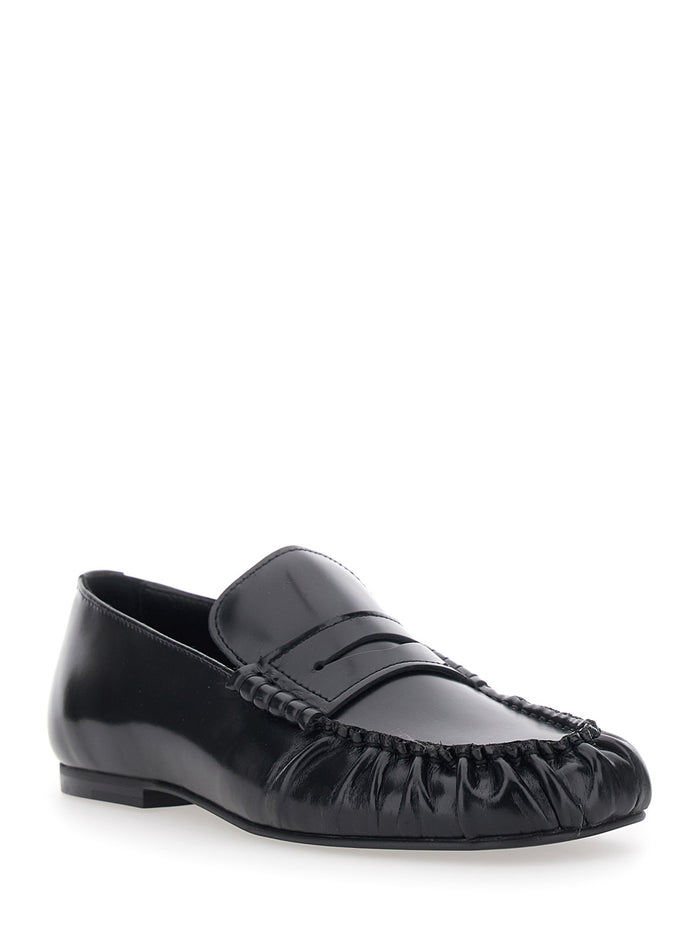 Loafers Aven With High-Quality Leather And Black Rubber Sole For Women