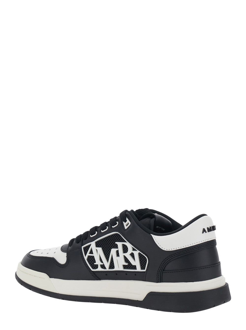 White Sneakers With Contrast Leather Heel White/black