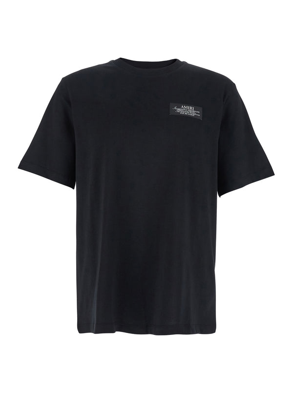 T-Shirt With Spirit Print Black Cotton T-shirts