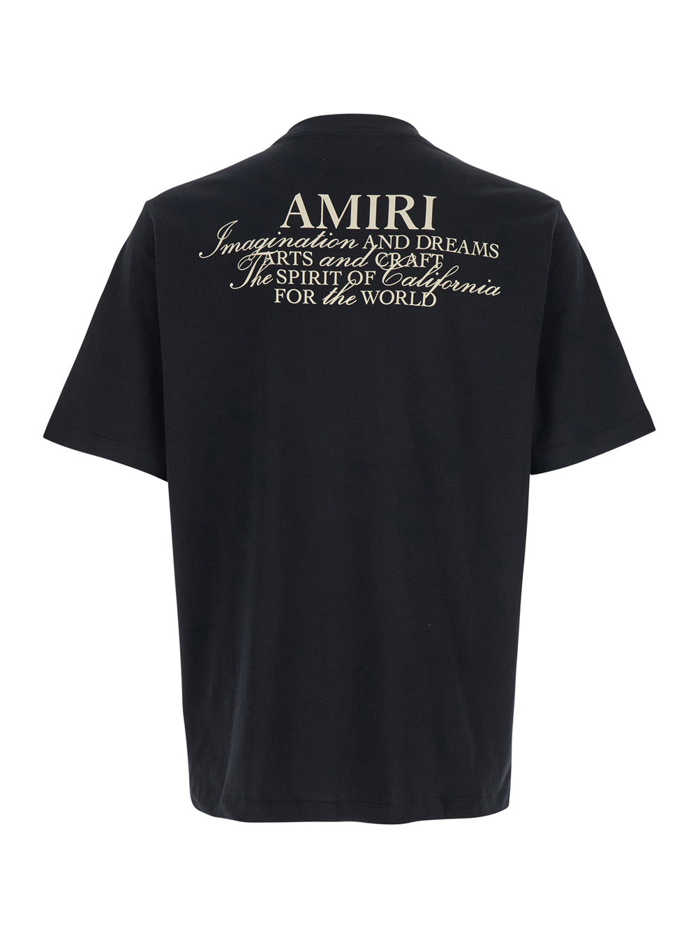 Black T-Shirt With Spirit Print On The Front Cotton Men Tshirts And Polo Shirts