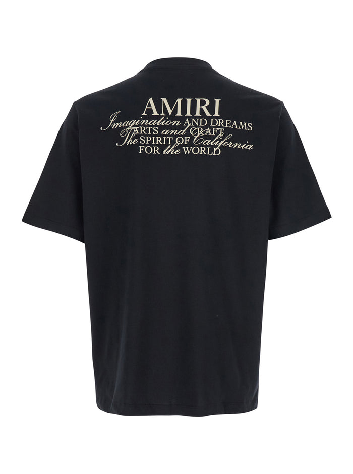 Black T-Shirt With Spirit Print On The Front Cotton Men Tshirts And Polo Shirts