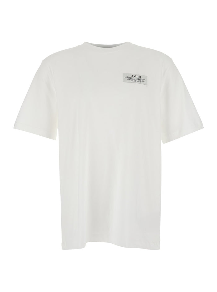 White T-Shirt With Spirit Print On The Front Cotton For Men Tshirts And Polo Shirts