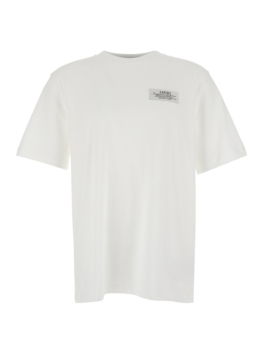 T-Shirt With Spirit Print, White Cotton T-shirts