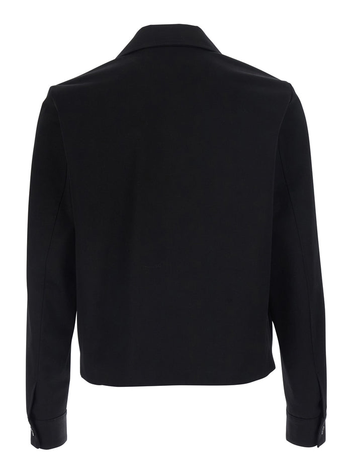 Jacket With Black Cotton Collar For Women