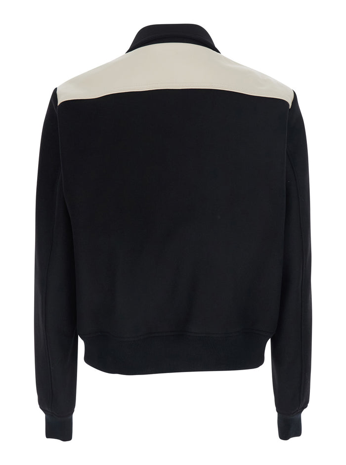 Ma Band Jacket Black With Distinctive Leather Details Men