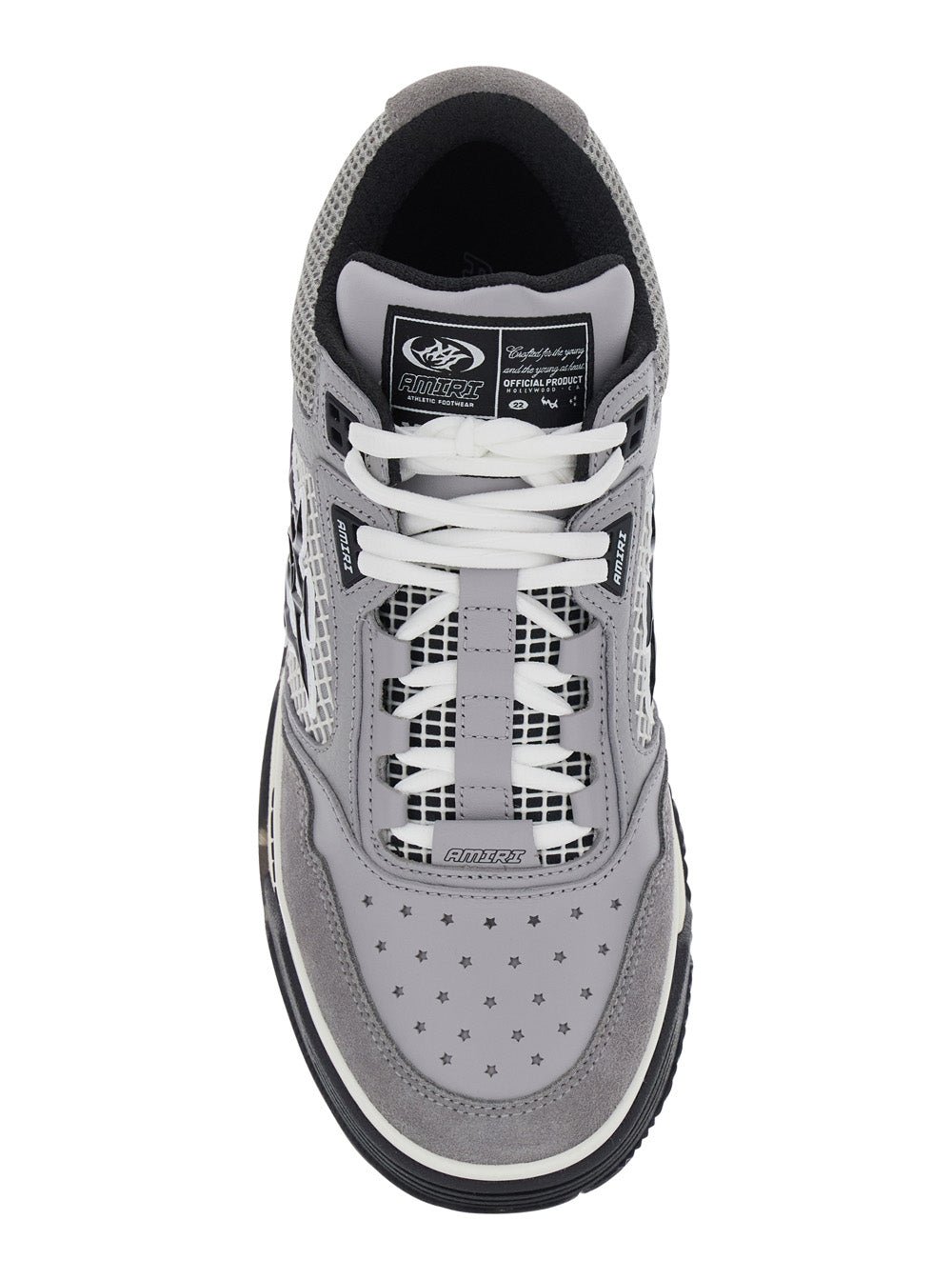 Gray Sneakers With Contrast Details And Rubber Sole Leather Men Grey Calf