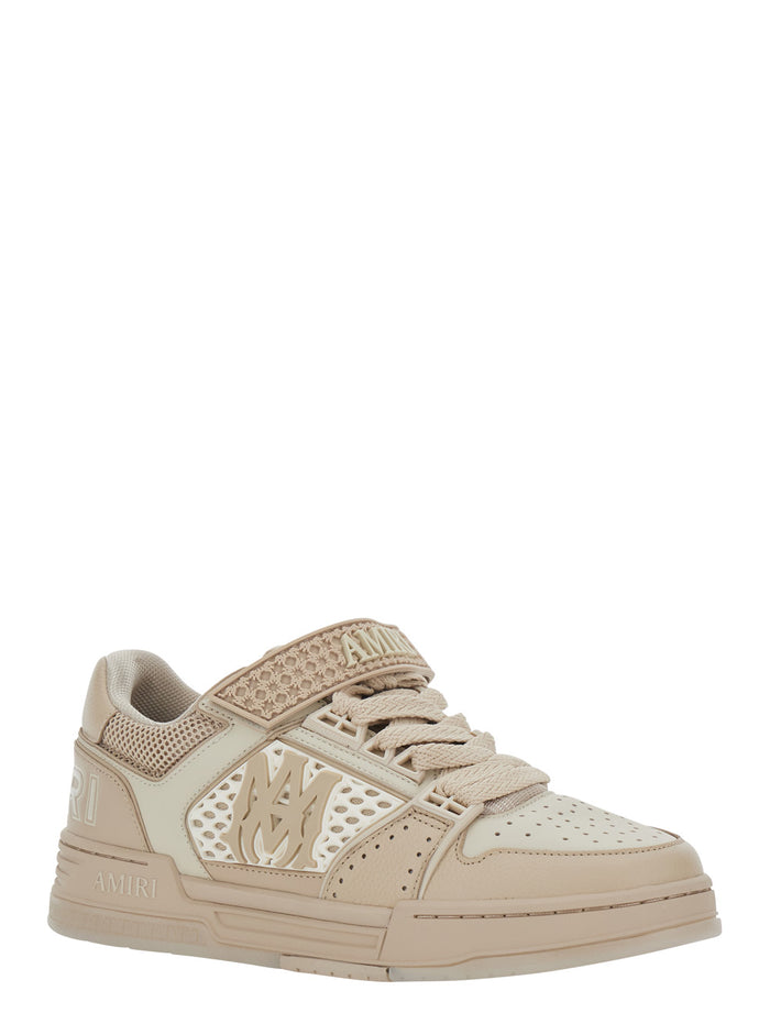 Beige Sneakers With Chunky Sole And Contrast Details Calf