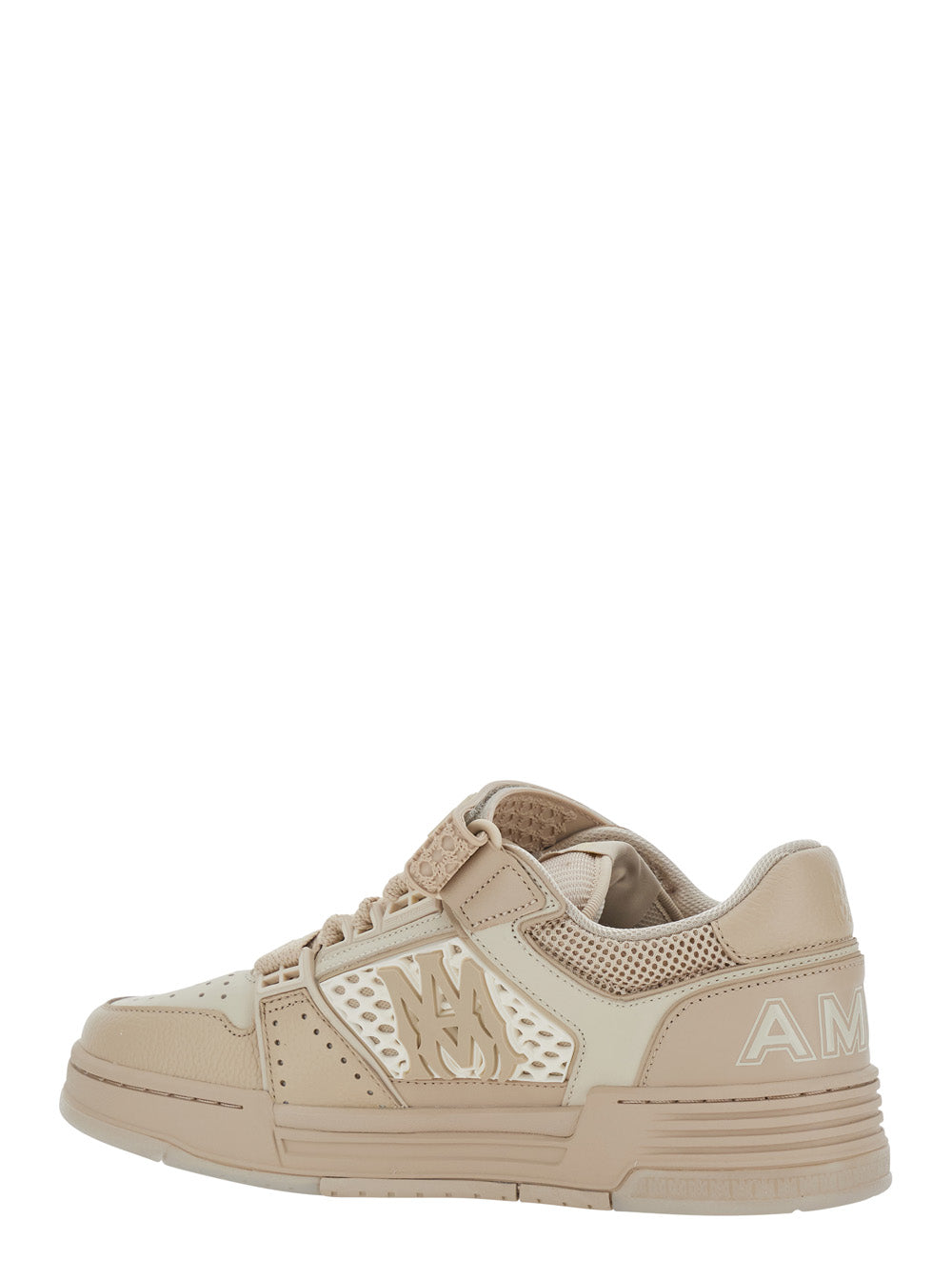 Beige Sneakers With Chunky Sole And Contrast Details Calf