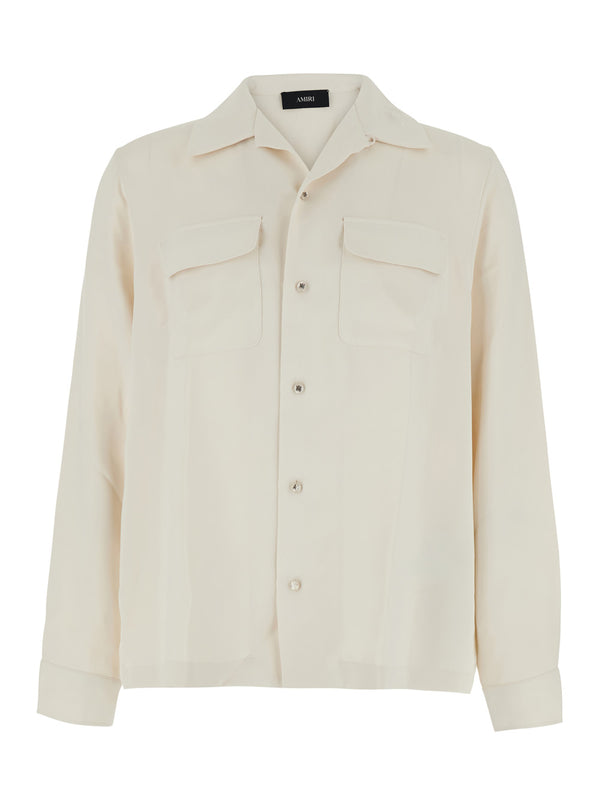 Shirt With Polar Collar White Polyester