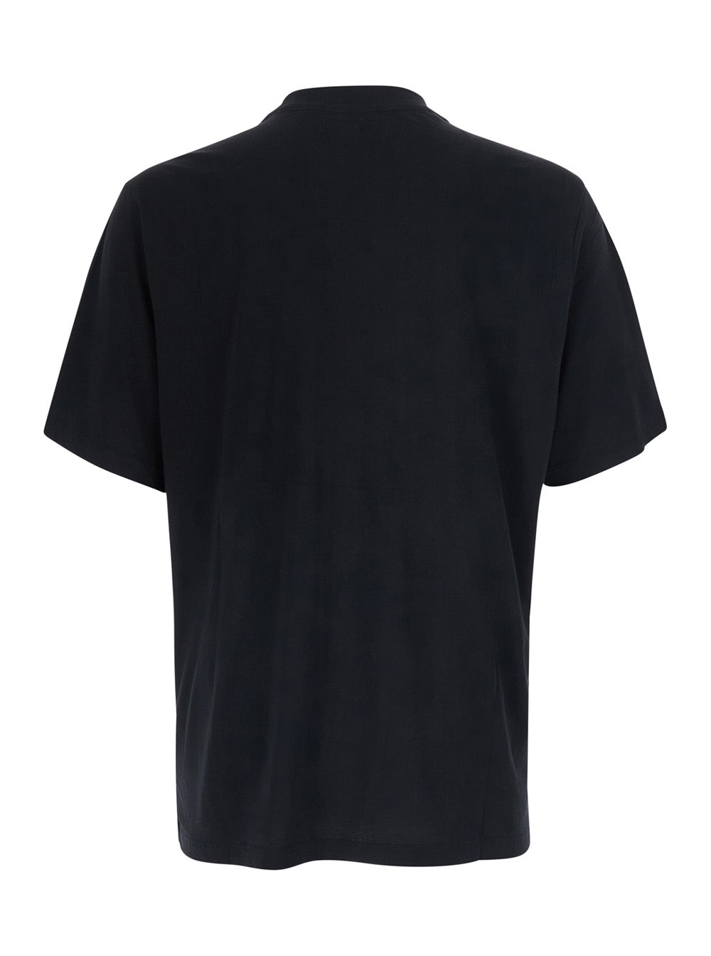 Black T-Shirt With Round Neck And Logo Detail On The Front Cotton For Men Tshirts Polo Shirts
