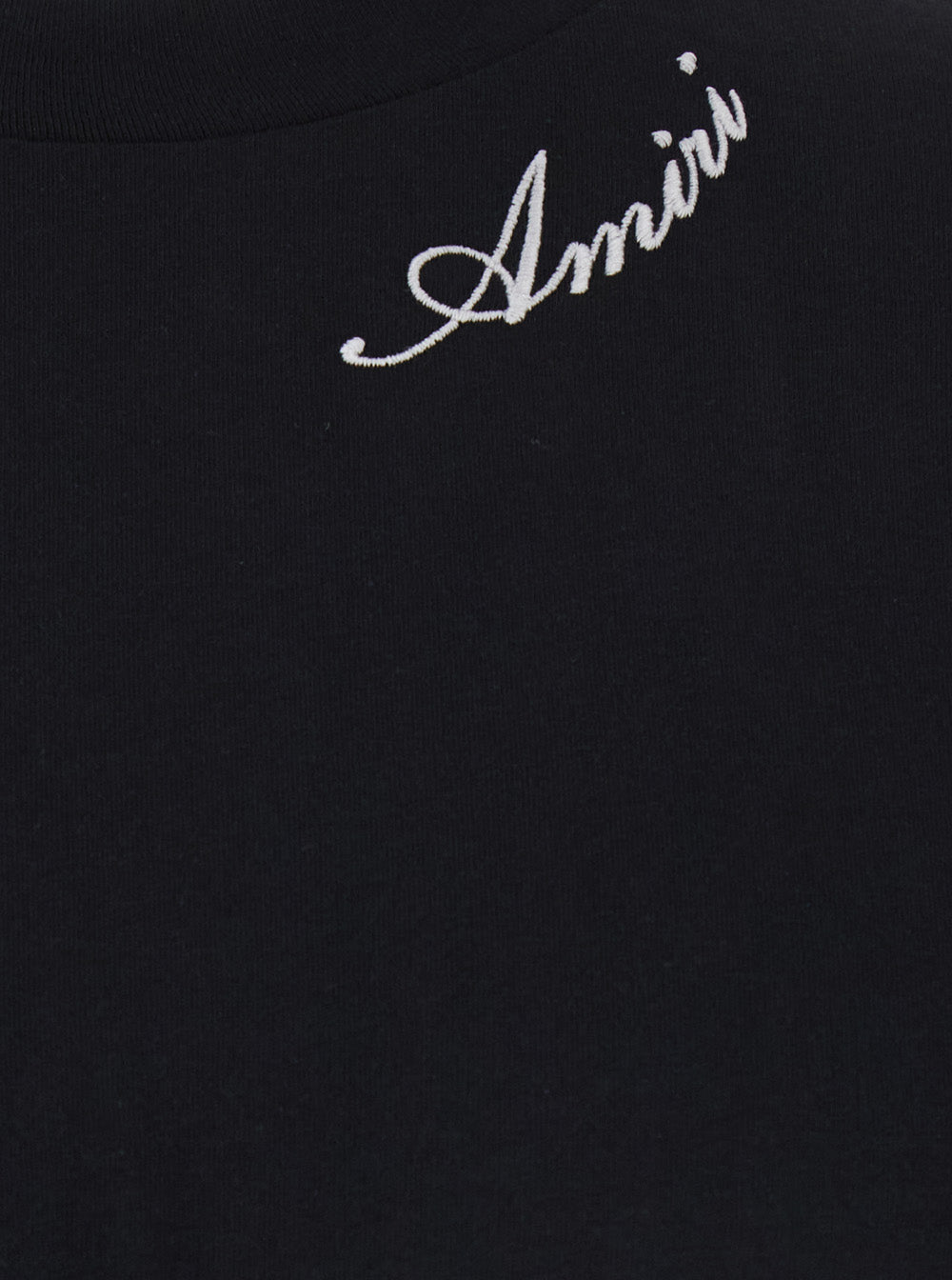 Black T-Shirt With Round Neck And Logo Detail On The Front Cotton For Men Tshirts Polo Shirts